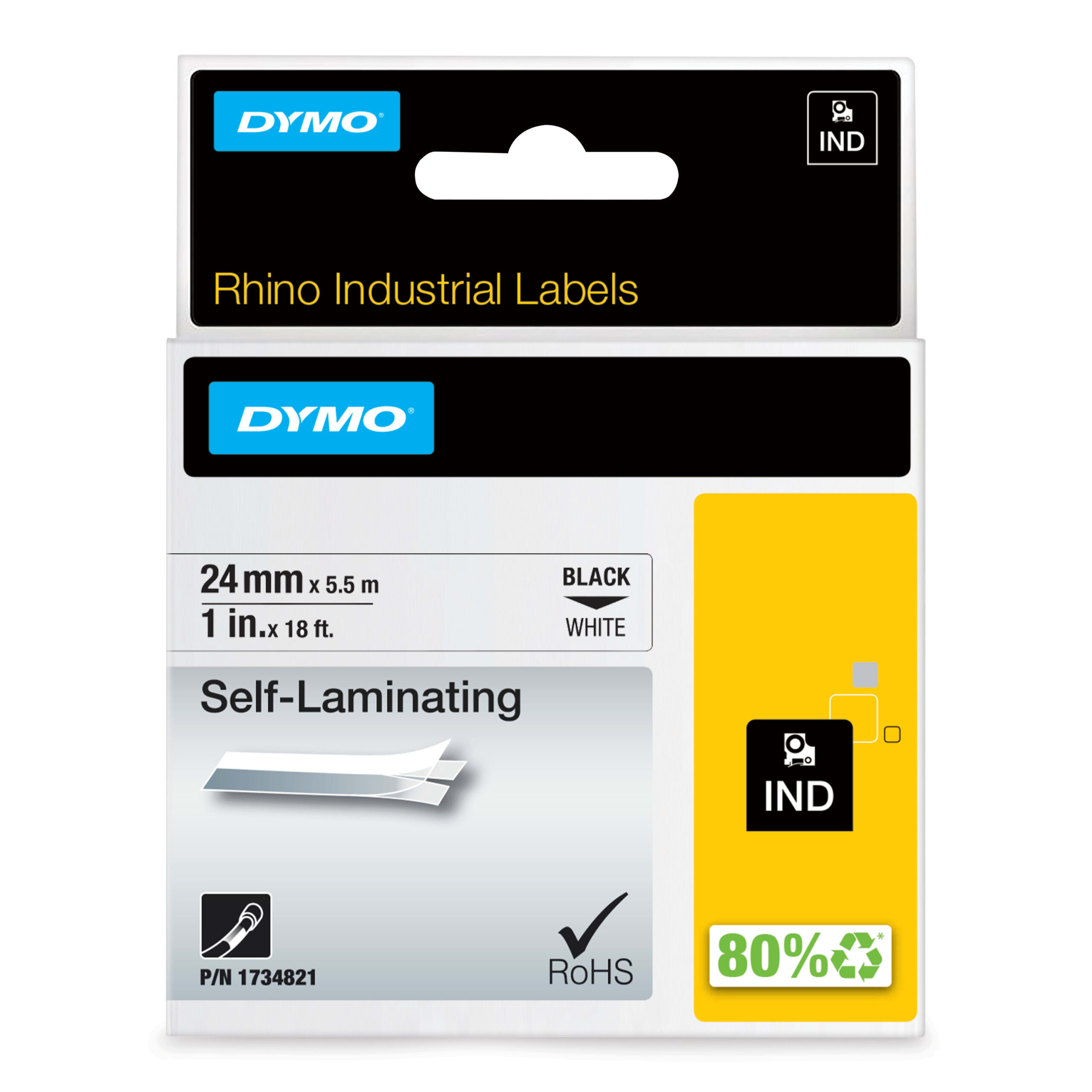 DYMO RHINO TAPE SELF LAMINATING VINYL 24 MM WIT DYM-1734821