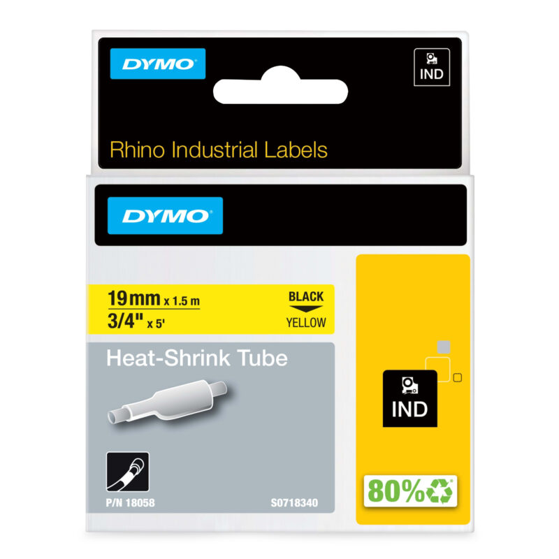 DYMO Krimpkous geel 19mm 1