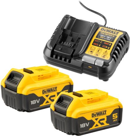 Dewalt 18V XR Accu starterpack (2x DCB184 + XR multivoltage lader) DCB1104P2-QW