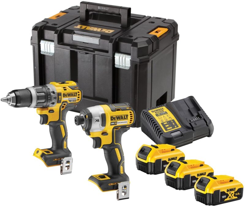 Dewalt 18V XR Voordeelset:Schroef/klopboormachine+slagschroevendraaier 3x5.0Ah in TSTAK DCK266P3T-QW