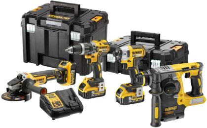 Dewalt 18V XR 4-delige voordeelset in TSTAK 3x 5.0Ah DCK422P3T-QW