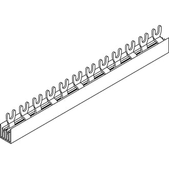Diverse Materialen Verbindingsrail Vork Vynckier BV-G 2P 10mm² 57x1P/28x2P 1m multipack voor ABB VY 2CDB827008R1056