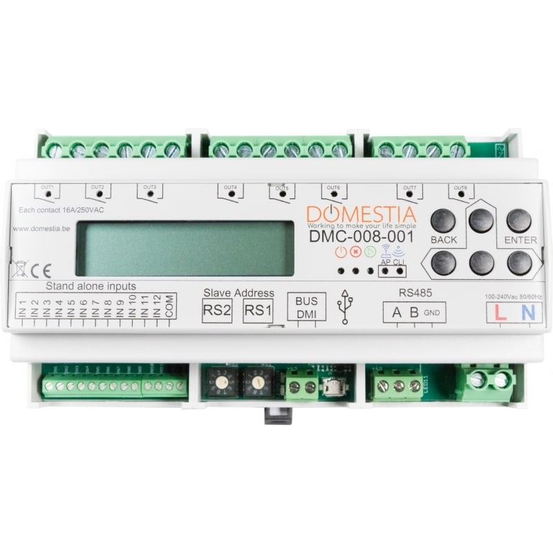 Domestia Module van 8 éénpolige 16A uitgangen DMC-008-001