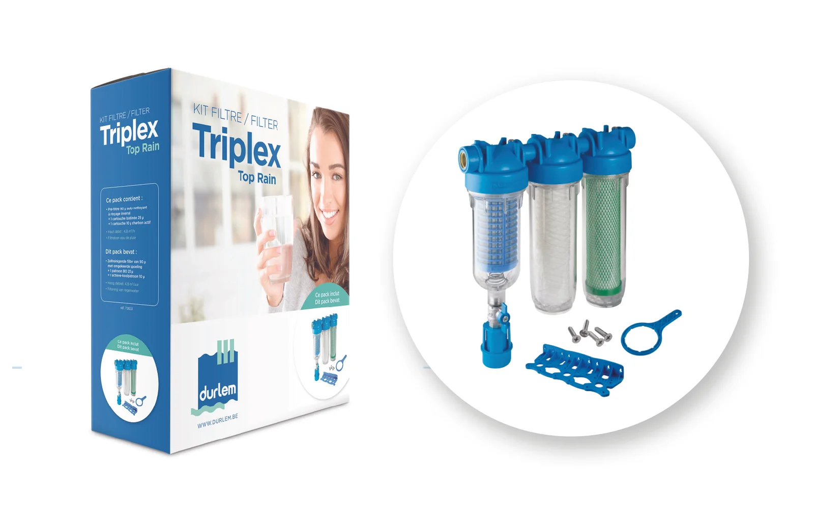 Durlem DURLEM 73033 FILTER KIT TRIPLEX TOP RAIN 3/4 Durlem 73033