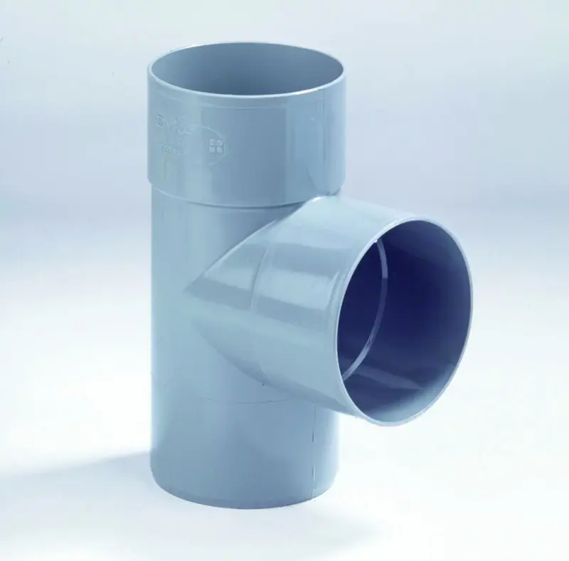Dyka PVC lijm-T-stuk 90° 80mm FFM grijs regenwater (HWA) 20021728