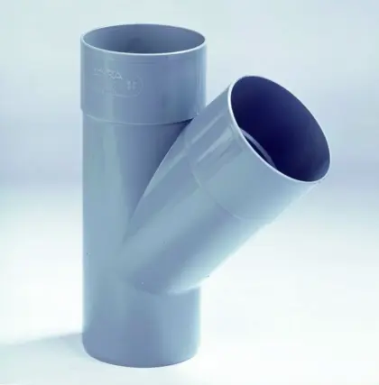 Dyka PVC lijm-T-stuk 45° 100mm FFM grijs regenwater (HWA) 20021731