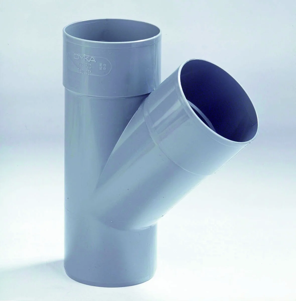 Dyka PVC lijm-T-stuk 45° 100mm FFM grijs regenwater (HWA) 20021731