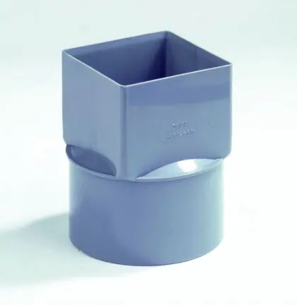 Dyka PVC lijmverloopstuk vierkant op rond 80 x 103mm FM grijs regenwater (HWA) 20021766