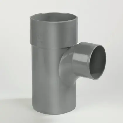 Dyka PVC lijm-T-stuk 87.5° 40mm FFM grijs BENOR-keur afvoer/sanitair 20022182