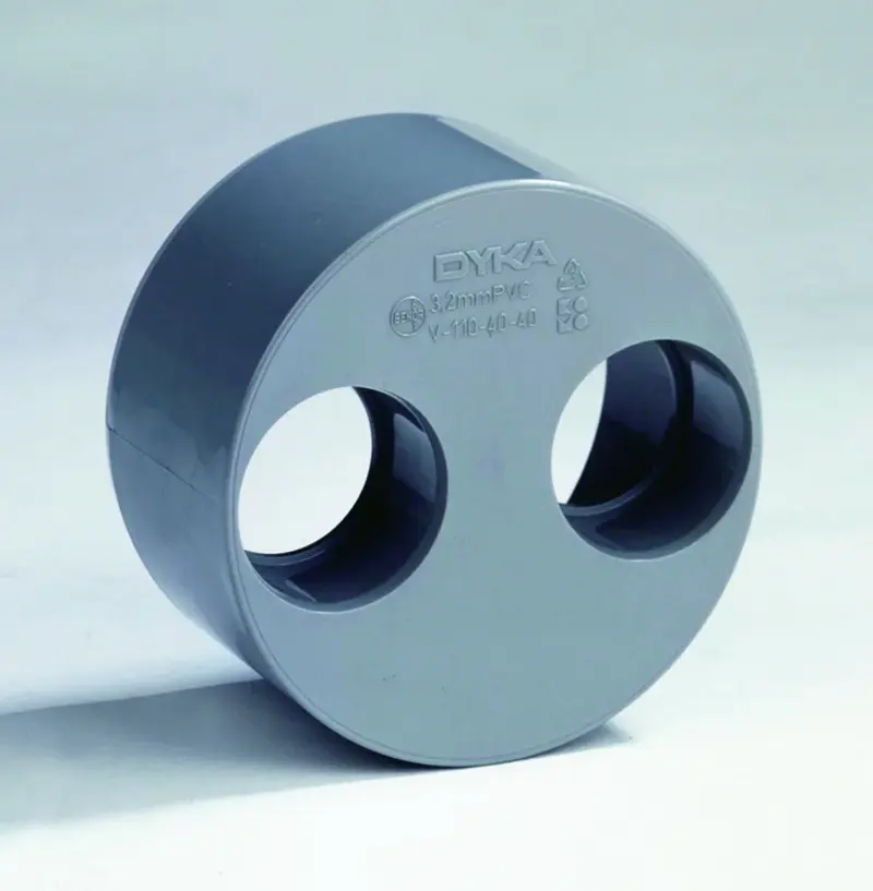 Dyka PVC lijmverloopring excentrisch 110x50mm grijs BENOR-keur afvoer/sanitair 20022259