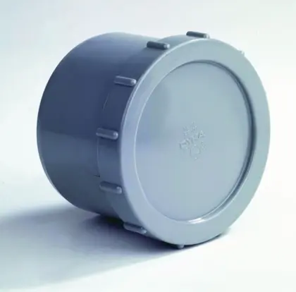 Dyka PVC eindstop met schroefdeksel 40mm grijs BENOR-keur afvoer/sanitair 20022428