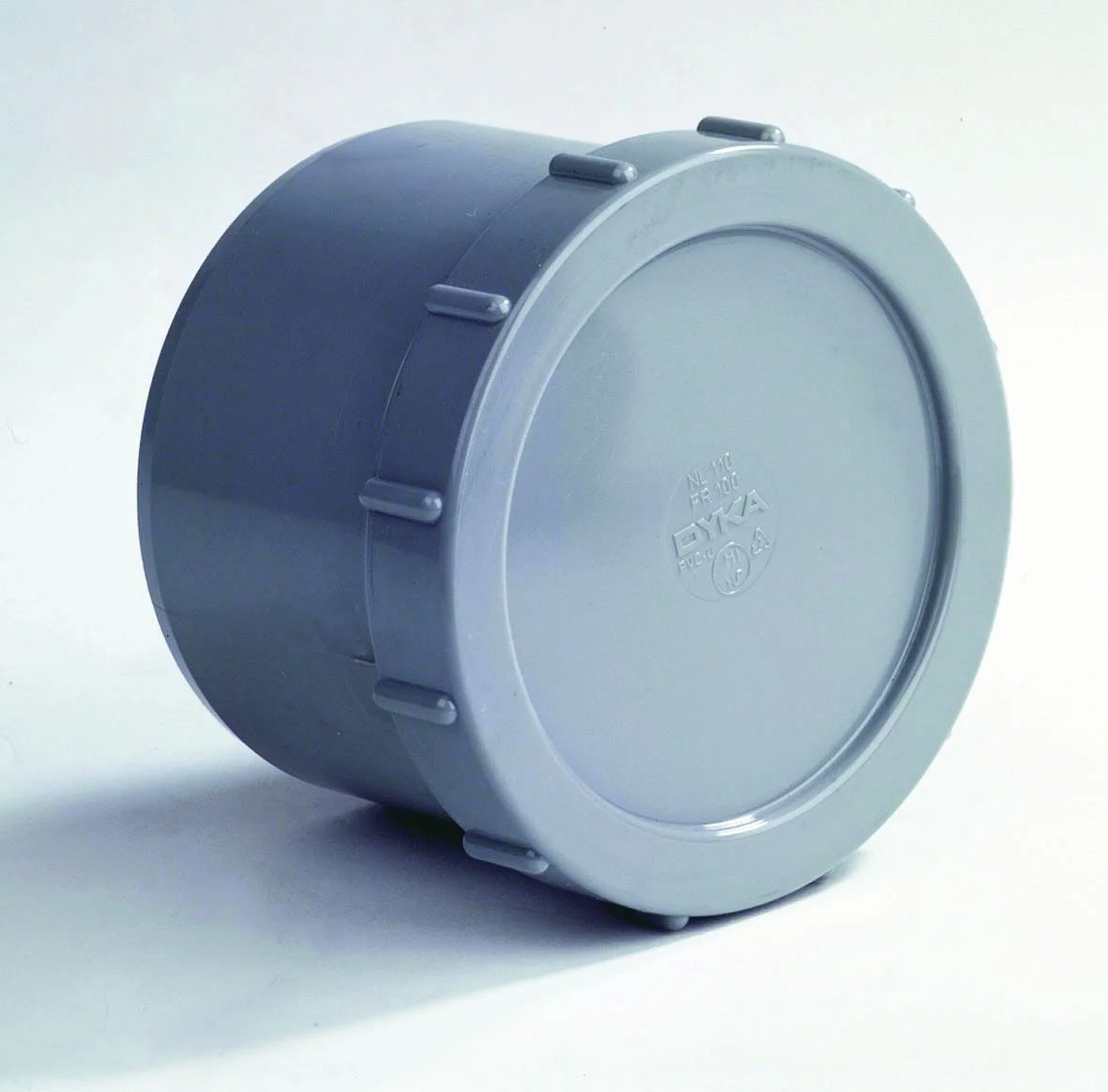 Dyka PVC eindstop met schroefdeksel 90mm grijs BENOR-keur afvoer/sanitair 20022431