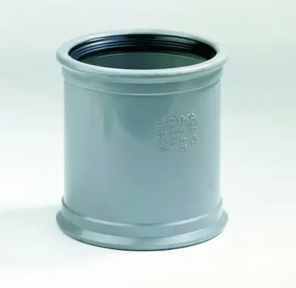 Dyka Polyvinylchlorid (PVC) manchetoverschuifmof 125mm FF SN4 (SDR41) riolering grijs BENOR-keur Dyka 20023039