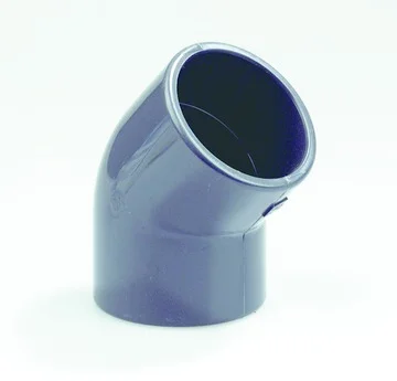 Dyka PVC lijmbocht 45° 63mm FF PN16 grijs riolering 20023723