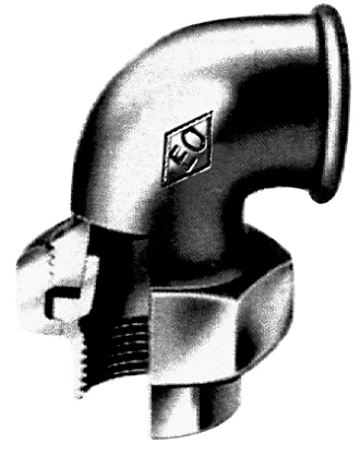 Atusa Zwart 096 3-delige haakse koppeling conisch dichtend FF 4/4 x 4/4 E0960000062