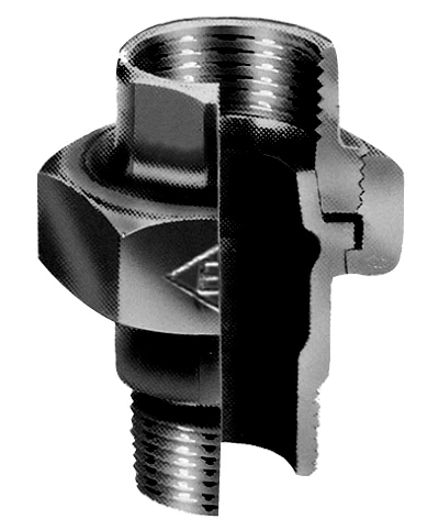 Atusa Zwart 341 3-delige rechte koppeling conisch dichtend MF 5/4 x 5/4 E3410000072