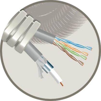 ELFLEX Elflex voorbedrade buis 20mm grijs + Electrabel T/X130VFAC82CW + U/UTP CAT5e EFELB1UTP5E