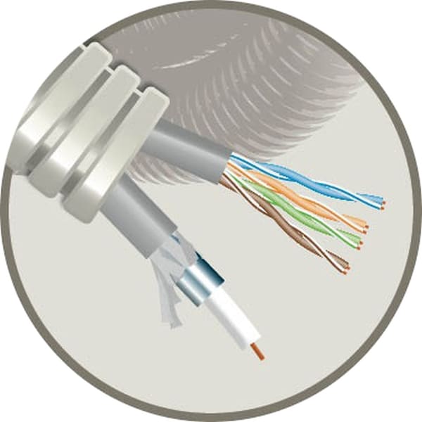 ELFLEX Elflex voorbedrade buis 20mm grijs + Electrabel T/X130VFAC82CW + U/UTP CAT6 EFELB1UTP6
