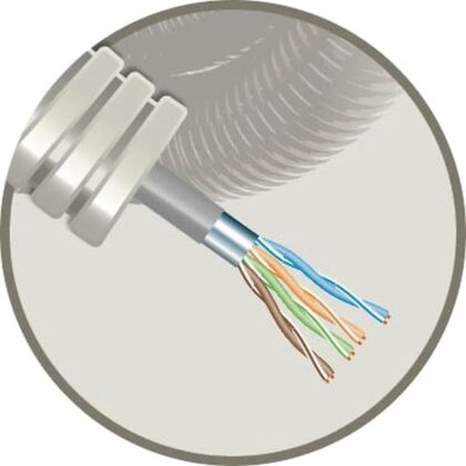 ELFLEX Elflex voorbedrade buis 20mm grijs + data F/UTP CAT6 PVC EFFTP6