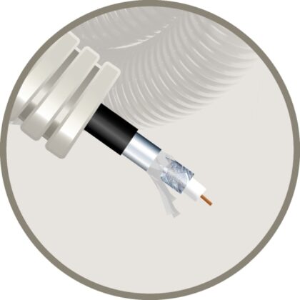 ELFLEX Elflex voorbedrade buis 20mm grijs + coax 75 Ohm Telenet PE zwart out 7mm <30m EFPE6
