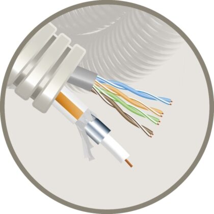 ELFLEX Elflex voorbedrade buis 20mm grijs + coax tri6 Telenet grijs + data U/UTP5E EFTRI6UTP5E