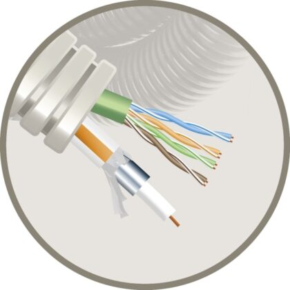ELFLEX Elflex voorbedrade buis 20mm grijs + data U/UTP CAT6 PVC grijs + TRI6 EFTRI6UTP6