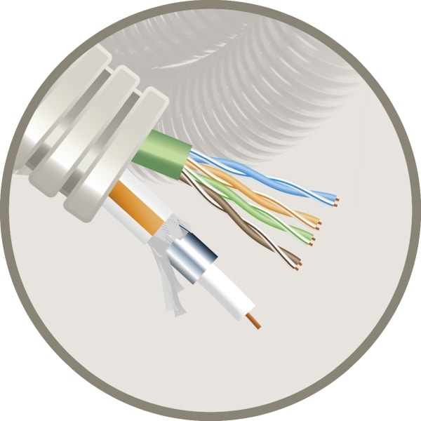 ELFLEX Elflex voorbedrade buis 20mm grijs + data U/UTP CAT6 PVC grijs + TRI6 EFTRI6UTP6