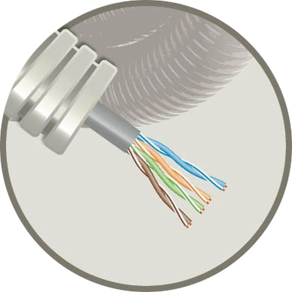 ELFLEX Elflex voorbedrade buis 16mm grijs + data U/UTP CAT5e PVC H300 EFUTP5EH