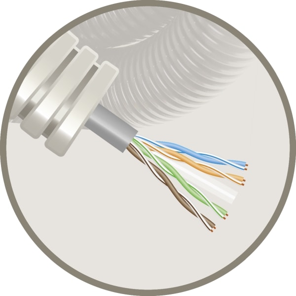 ELFLEX Elflex voorbedrade buis 16mm grijs + data U/UTP CAT6 PVC H300 EFUTP6H