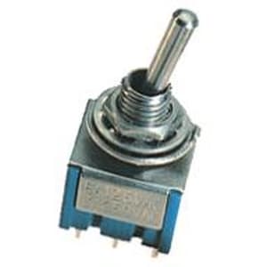 ELIMEX Miniatuur dubbele wisselschakelaar ON/ON - 250V AC - 2A / DPDT-6P - 10 stuks 34187