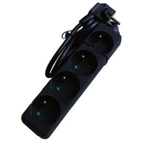 ELIMEX AC stekkerdoos - 4x 2P+A 16A met snoer - 3G1.5 - Zwart - 3m 38310