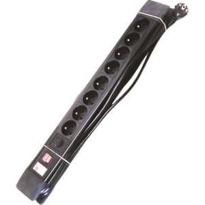 ELIMEX AC stekkerdoos + schakelaar + RFI - 8x 2P+A 16A met snoer - 3G.1.5 - Zwart - 5m 38333