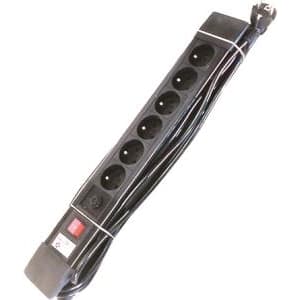 ELIMEX AC stekkerdoos + schakelaar + F - 6x 2P+A 16A met snoer - 3G1.5 - Zwart - 1