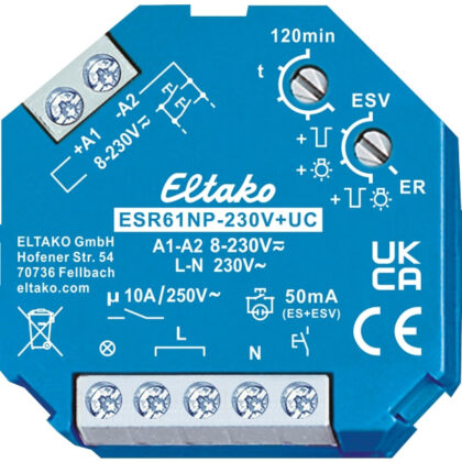 ELTAKO Impulsschakelaar 1 NO 10A 230V UC ESR61NP-230V+UC