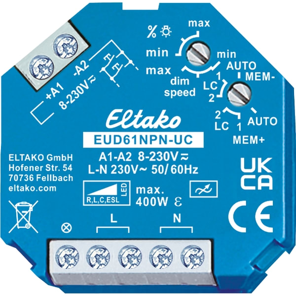 ELTAKO Elektronische universele inbouwdimmer 400W EUD61NPN-UC