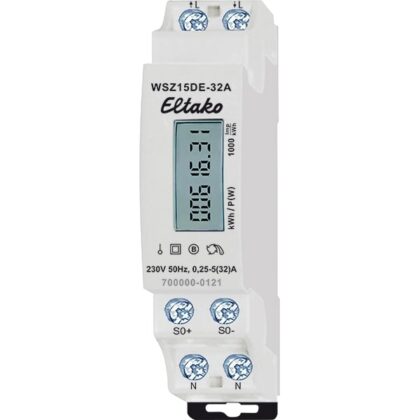 ELTAKO Electronische LCD energiemeter tot 32A mono niet geijkt WSZ15DE-32A