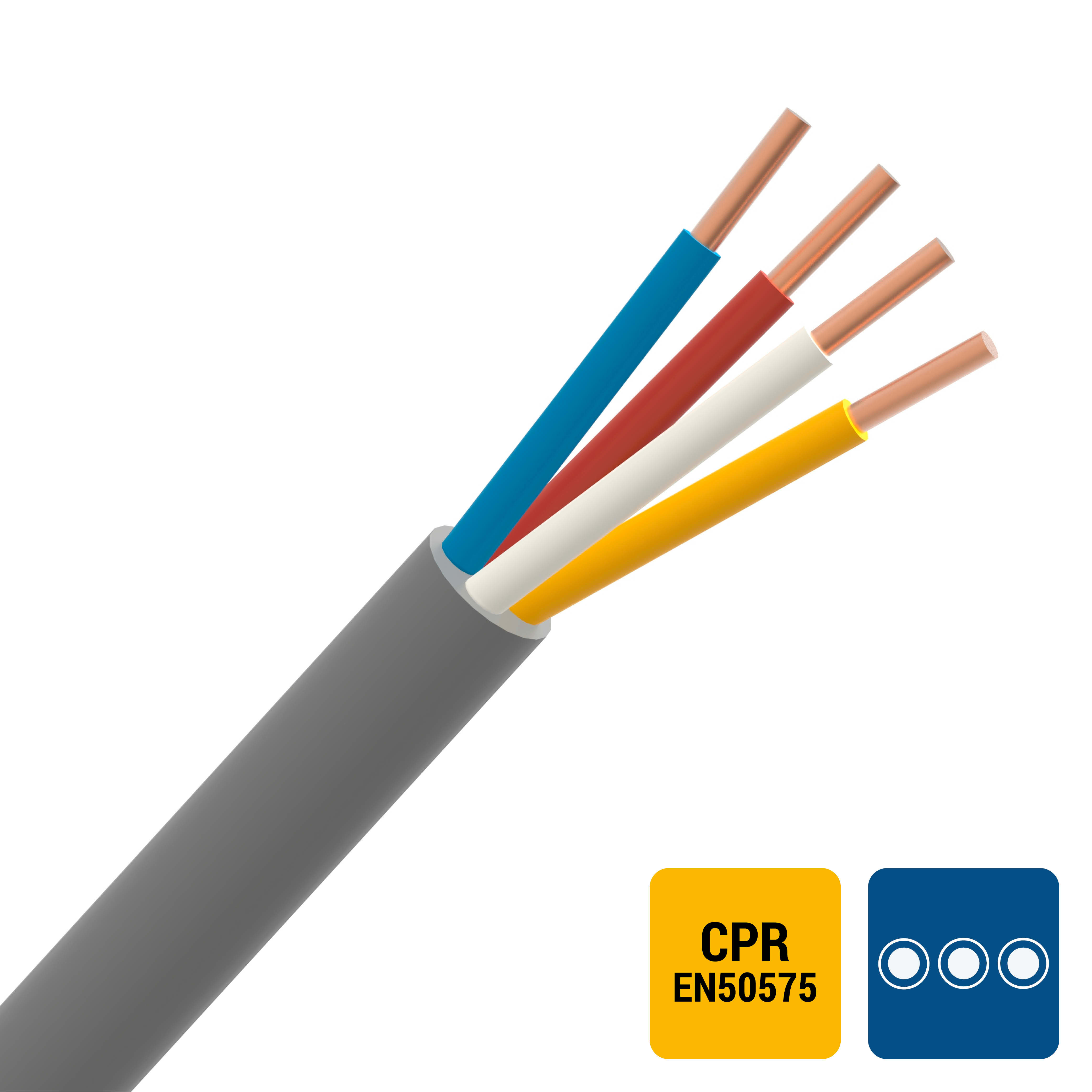 ENERGIEKABEL SVV signalisatiekabel PVC binnen 150V Cca s3d2a3 grijs 12X0