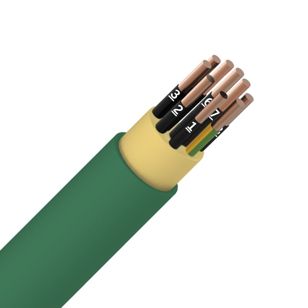 ENERGIEKABEL XGB installatiekabel XLPE/LS0H 1kV Cca s1d2a1 multi groen 9G1