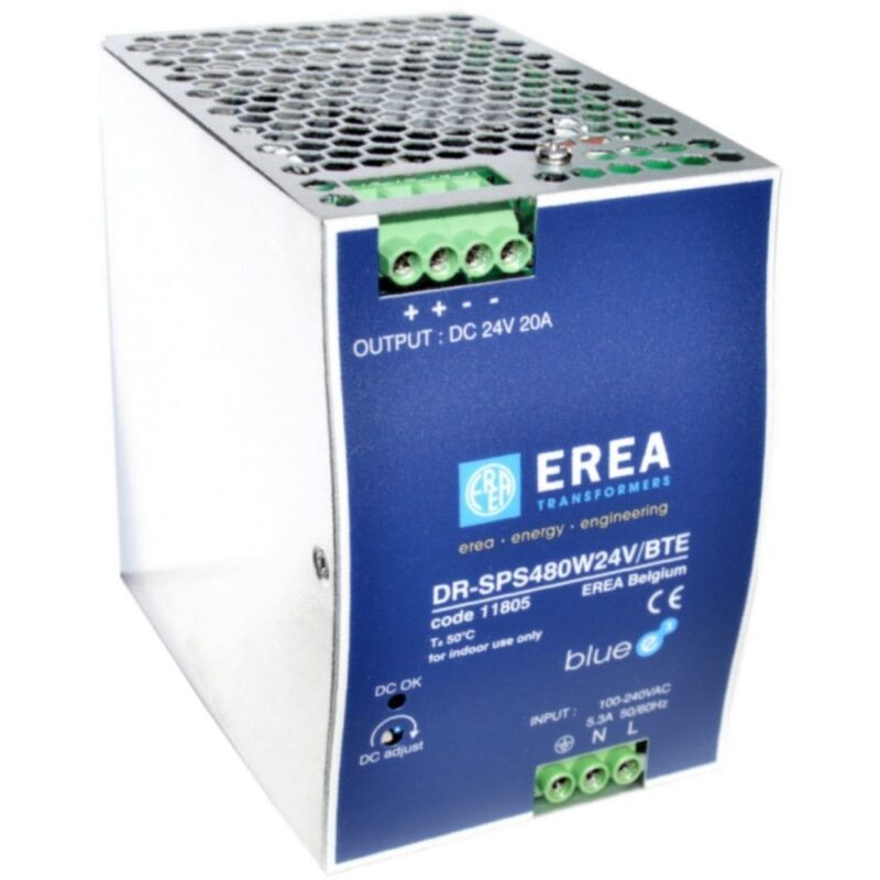 EREA Geschakelde DC voeding 230V AC // 24V DC In 20A P 480W -DIN-Rail 11805