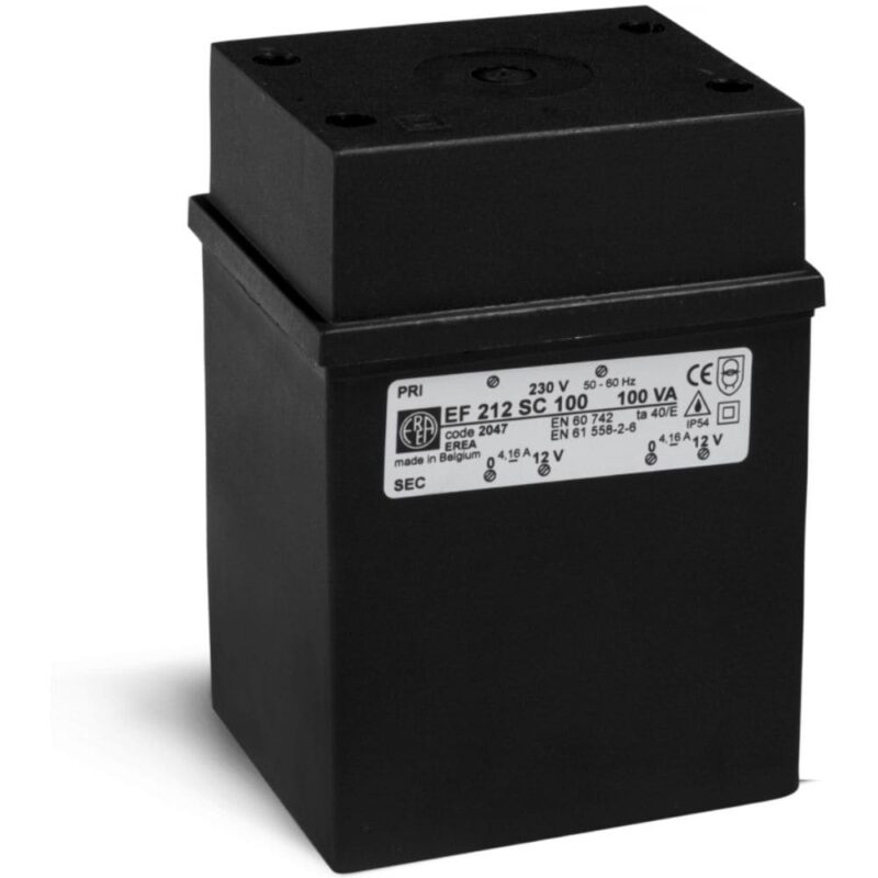 EREA 1f Veiligheidstransfo IP54- 0-230V // 2x0-12V-P 100VA 2047