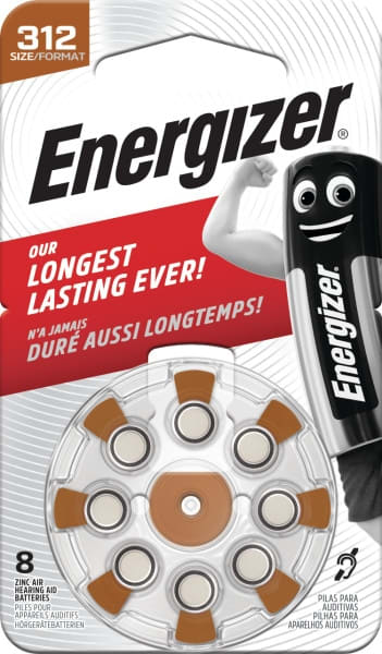 Energizer Batterij gehoorapparaat EZ Turn & Lock 312/PR41 - blister 8 stuks 8EZ312TL