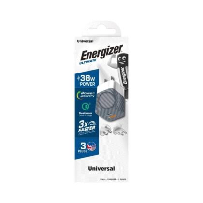 Energizer Wandlader USB 38W PD/QC 3.0 multistekker wit/zilver A38QMU