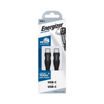 Energizer Kabel USB-C naar USB-C 100W metaal 2m zwart C541CKBK