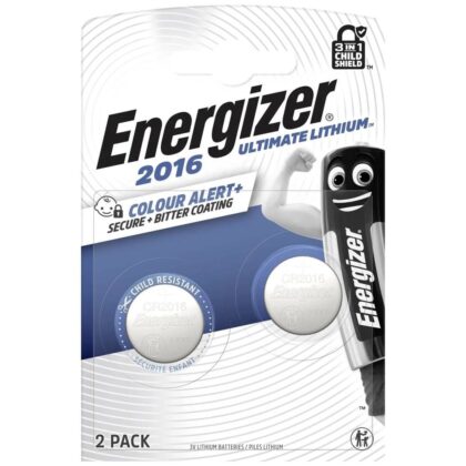 Energizer Batterij knoopcel Ultimate Lithium Triple Safety 3V CR2016 - blister 2 stuks CR2016ULTS2