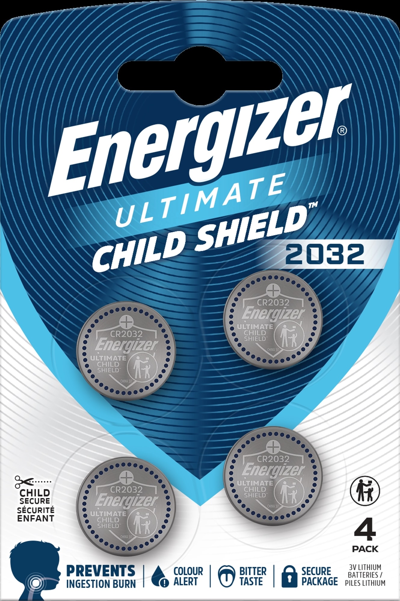 Energizer Batterij knoopcel Ultimate Lithium Triple Safety CR2032 - blister 4 stuks CR2032ULTS4