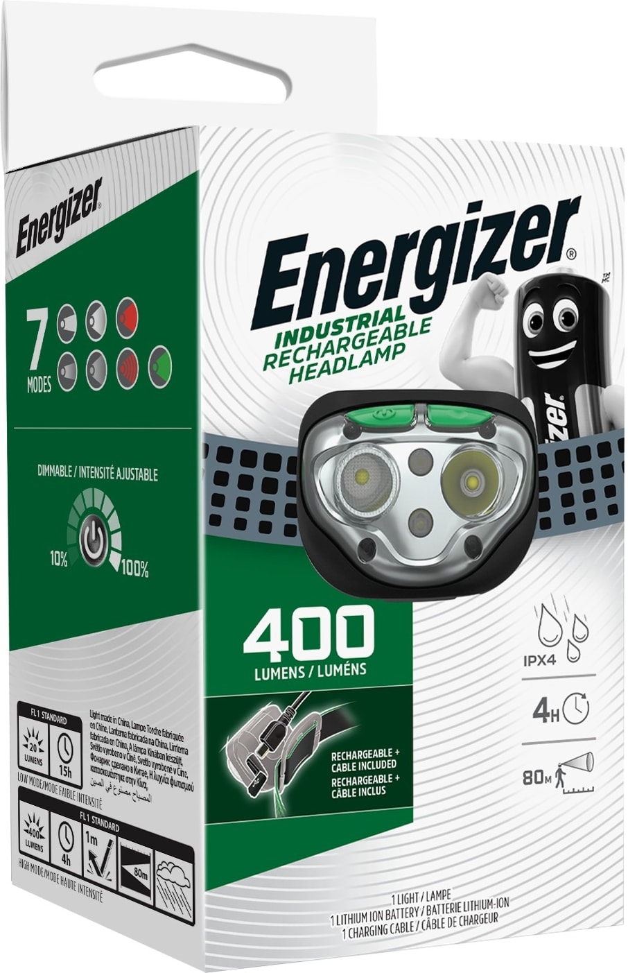 Energizer Hoofdlamp LED 400lm oplaadbaar incl. 3xAAA INDHEADR