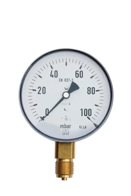 Euro Index Gasmanometer KP100 R1/2 RAD 0+100mbar euro index 31307