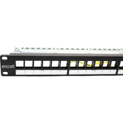 Excel Networking Solutions Excel Unloaded 24 Port Keystone Patch Panel Frame 1U Black 100-095