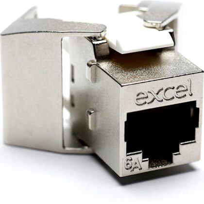 Excel Networking Solutions Excel Cat6A FTP Screened Keystone Jack Toolless Silver (Box 24) 100-179-24