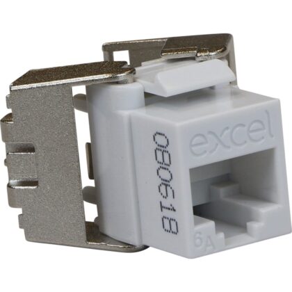 Excel Networking Solutions CAT 6A UTP Low Profile Keystone Jack Toolless - White 100-182-WT